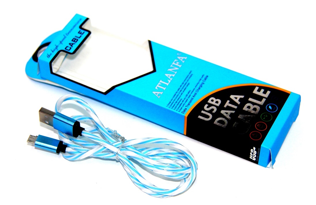 Кабель USB - micro USB ATLANFA AT-716V металлический (радуга)