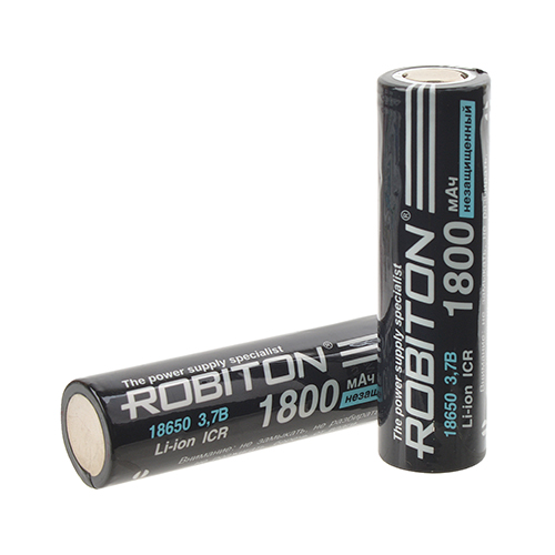 Акк  литиевый ROBITON LI18650-1800NP-PK1 без защиты 1800mAh, 3.7V PK1