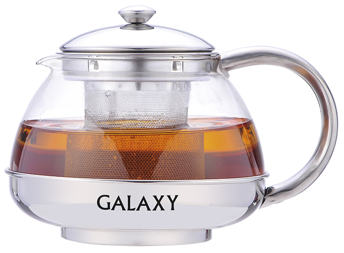 Чайник заварочный  Galaxy GL 9350 0,5л (стекло, мерная ложка, стальн фильтр)