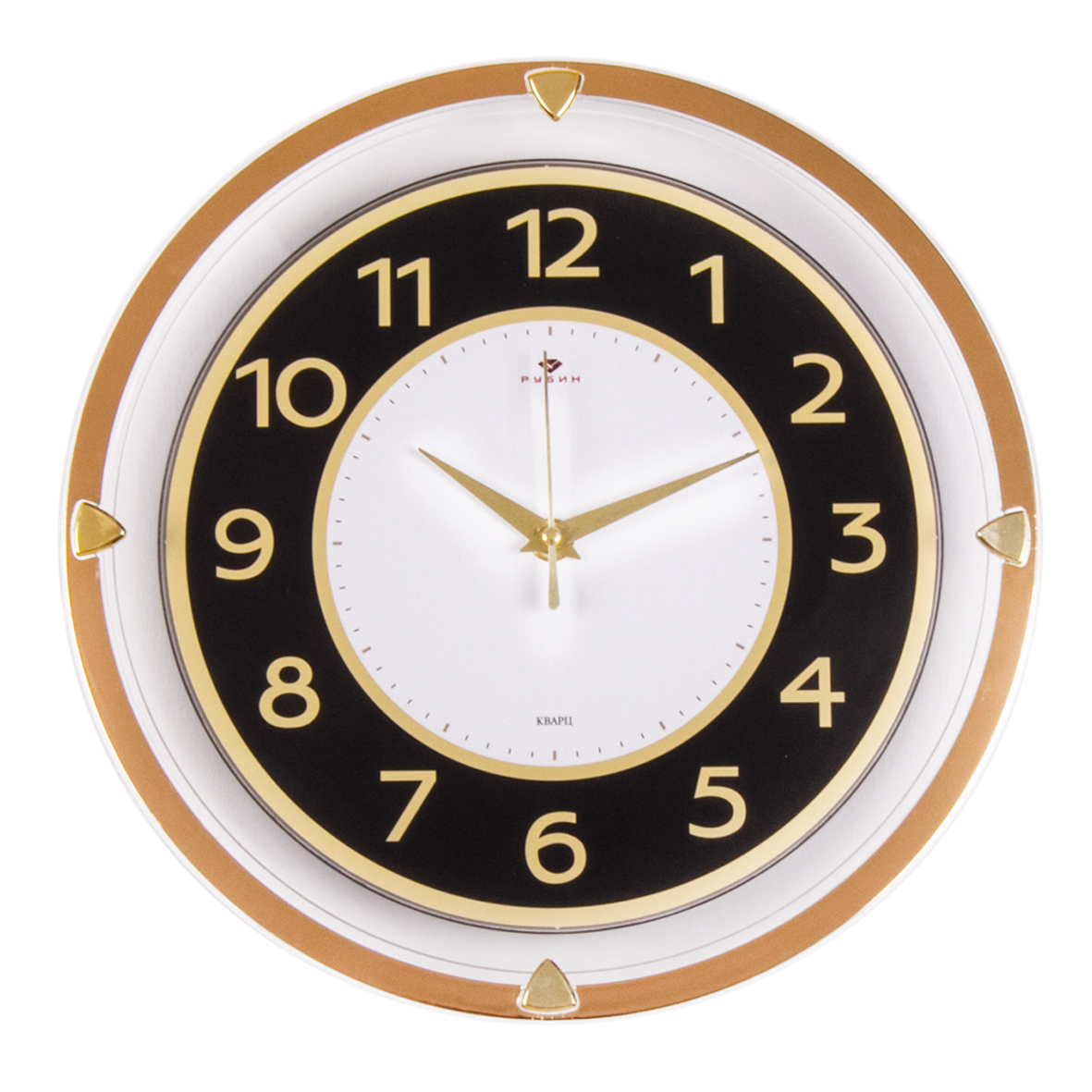 Часы настенные СН 3124 - 001 круг прозрачный d=30см, рама золотая "Классика" (10)