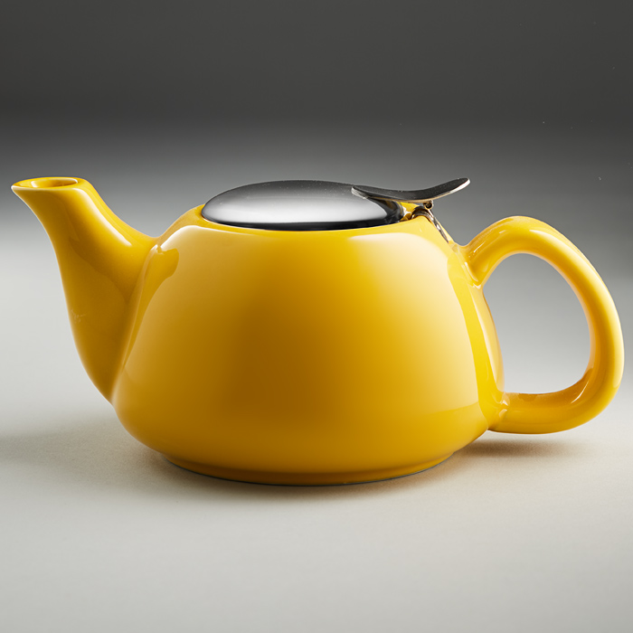 Чайник заварочный Ф19-013R с фильтром, желтый, 700мл керамика (24)