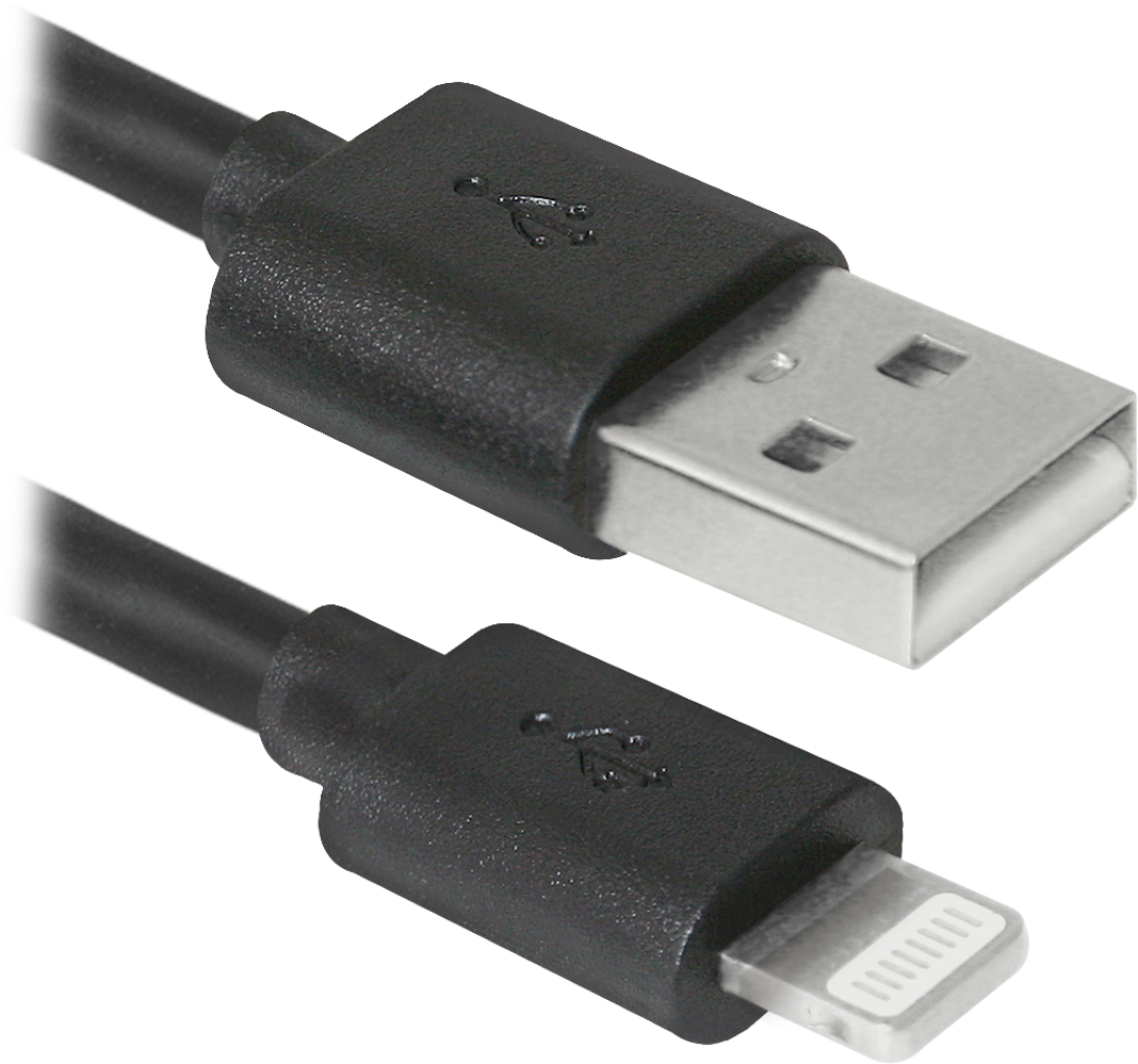 Кабель USB  ACH01-03BH черный, USB(AM)-Lightning, 1м DEFENDER