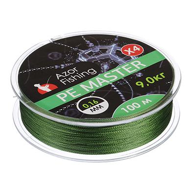 Леска плетеная, PE Мастер, 0,16мм, 100м, 9,0 кг, зеленая 