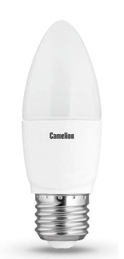 Эл. лампа светодиодная Camelion LED-C35-6.5W-/ 830/ E27 (Свеча 6.5Вт 220В, аналог 60Вт) уп.1/10/100
