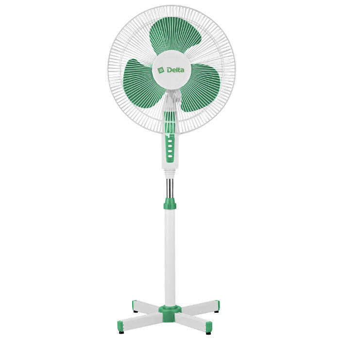 Вентилятор DELTA DL-020N белый+зеленый (напольн, диам 40.5см, 3 скор) (В УПАКОВКЕ 4 ШТУКИ!!!)