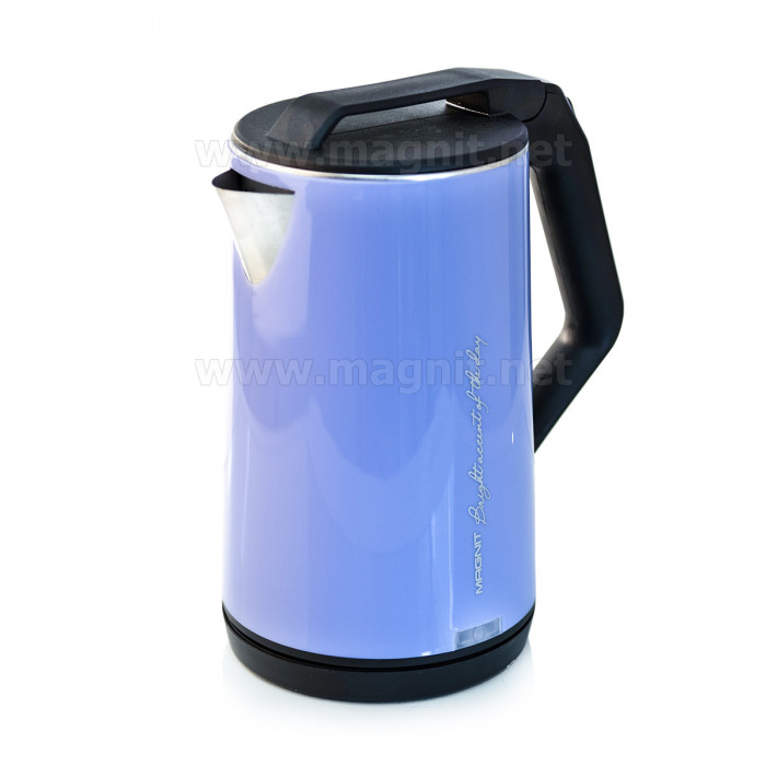 Чайник Magnit RMK-3217 голубой двойные стенки нерж.+пластик 2л 2.2кВт