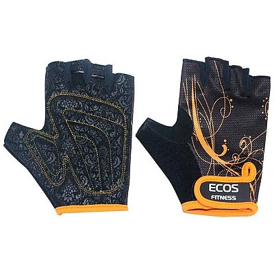 Перчатки для фитнеса ECOS SB-16-1743 цвет -черные с принтом,  размер: M