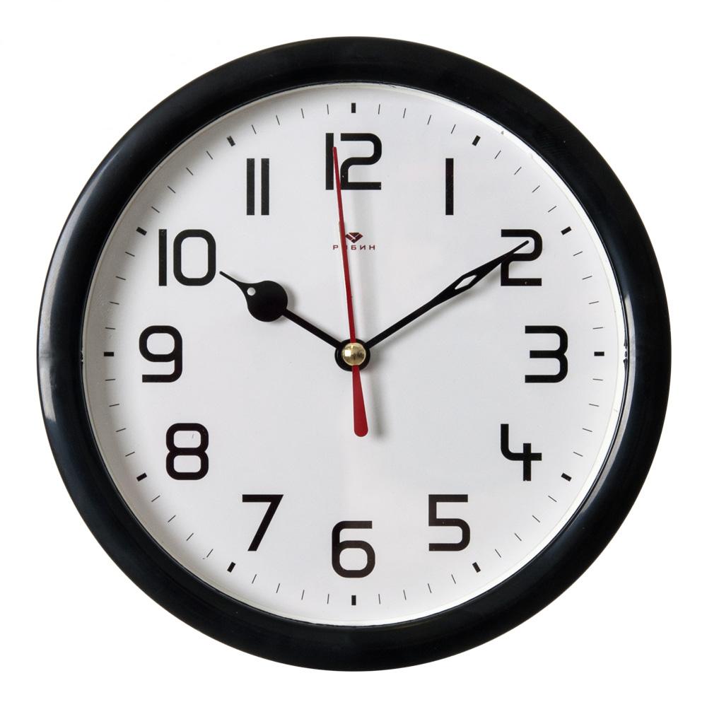 Часы будильник  B4-003 (диам 15 см) черный Классика