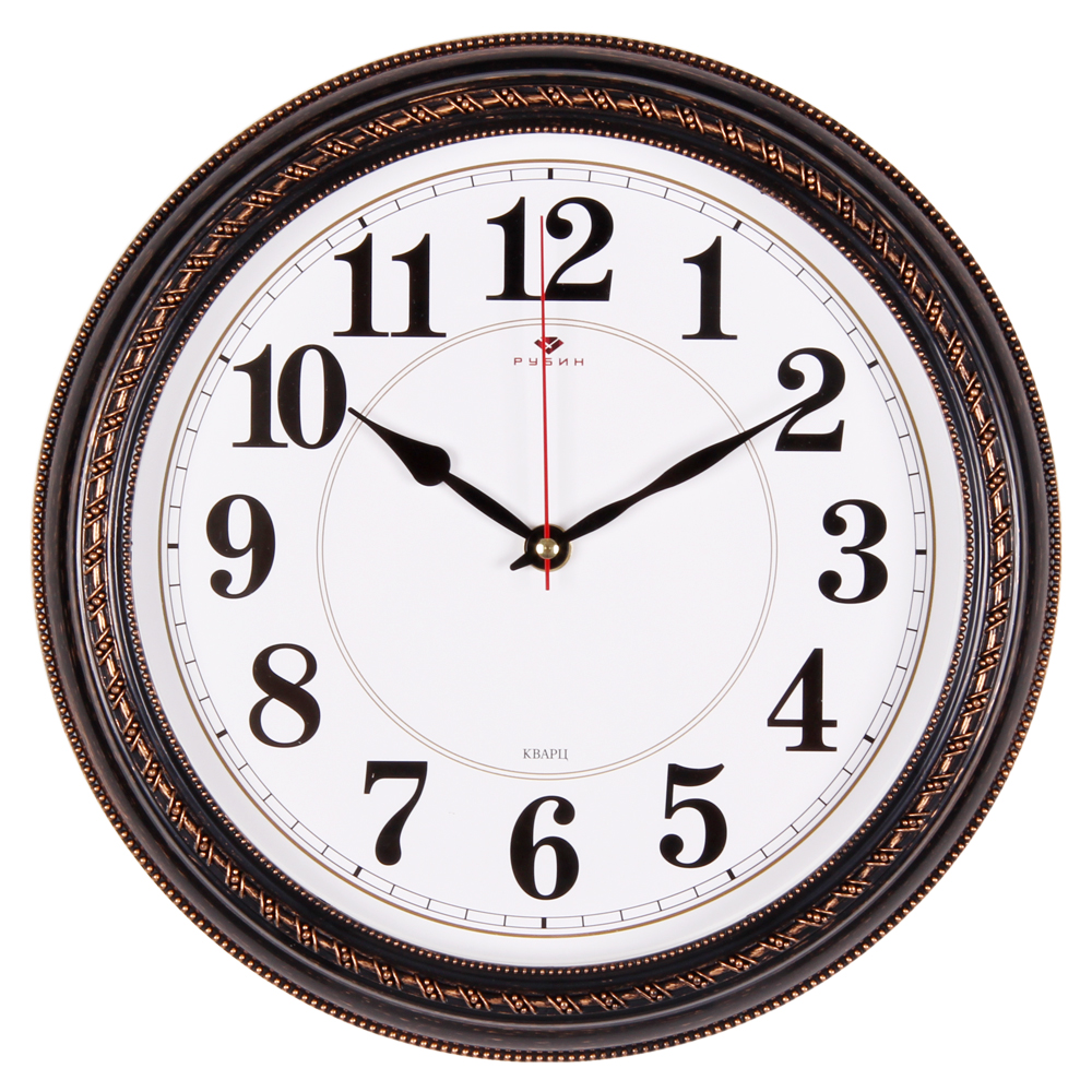 Часы настенные СН 2950 - 002 Классика корпус черный с бронзой круглые 28,5см (10)