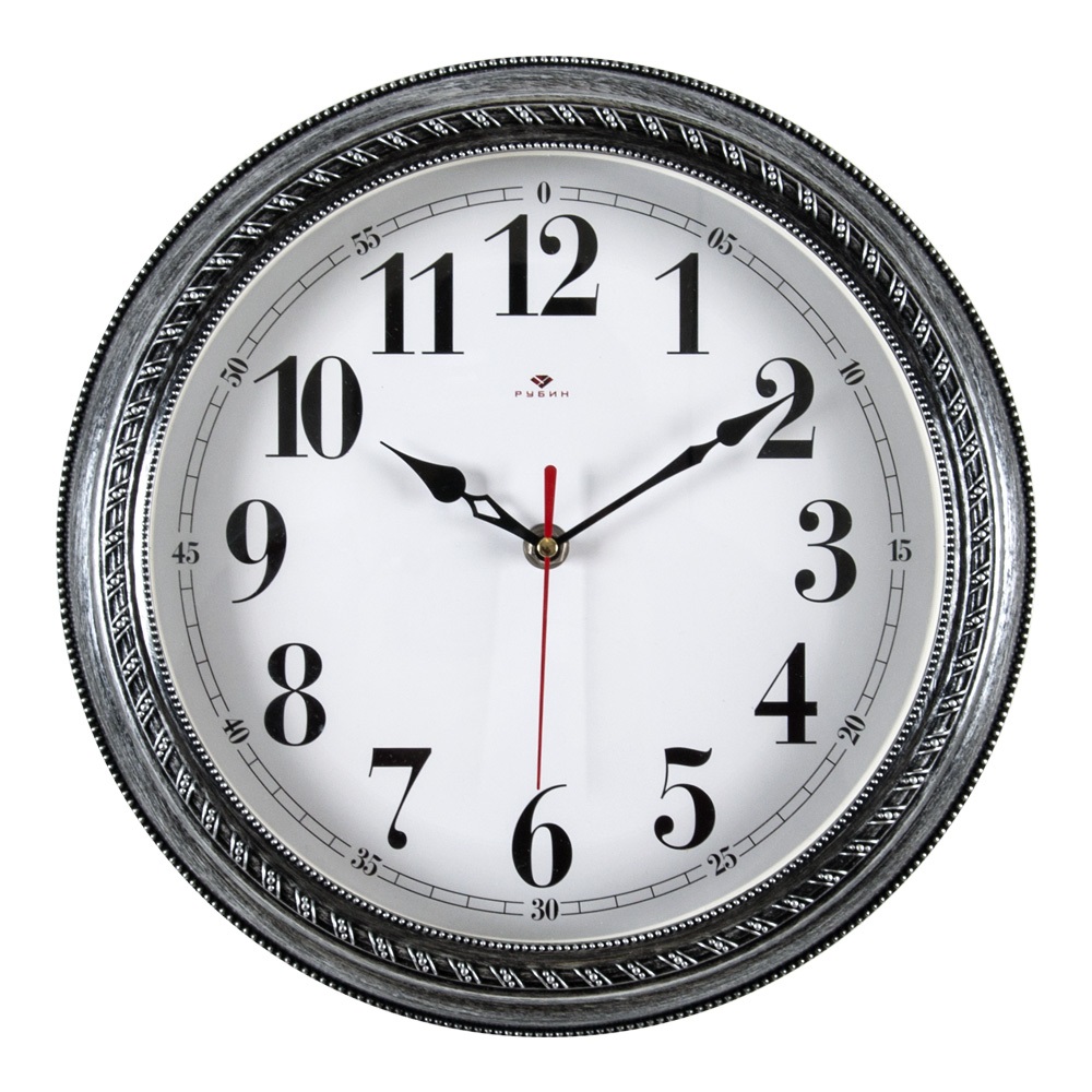 Часы настенные СН 2950 - 102 Классика корпус черный с серебром круглые 28,5см (10)