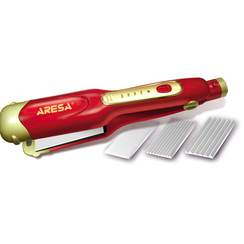 Щипцы для волос Aresa AR-3322 красн (50Вт, 4 насадки (выпрямитель, мини, медиум и макси волна)