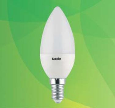 Эл. лампа светодиодная Camelion LED-C35-4.5W-/ 845/ E14 (Свеча 4.5Вт 220В, аналог 40Вт) уп.1/10/100
