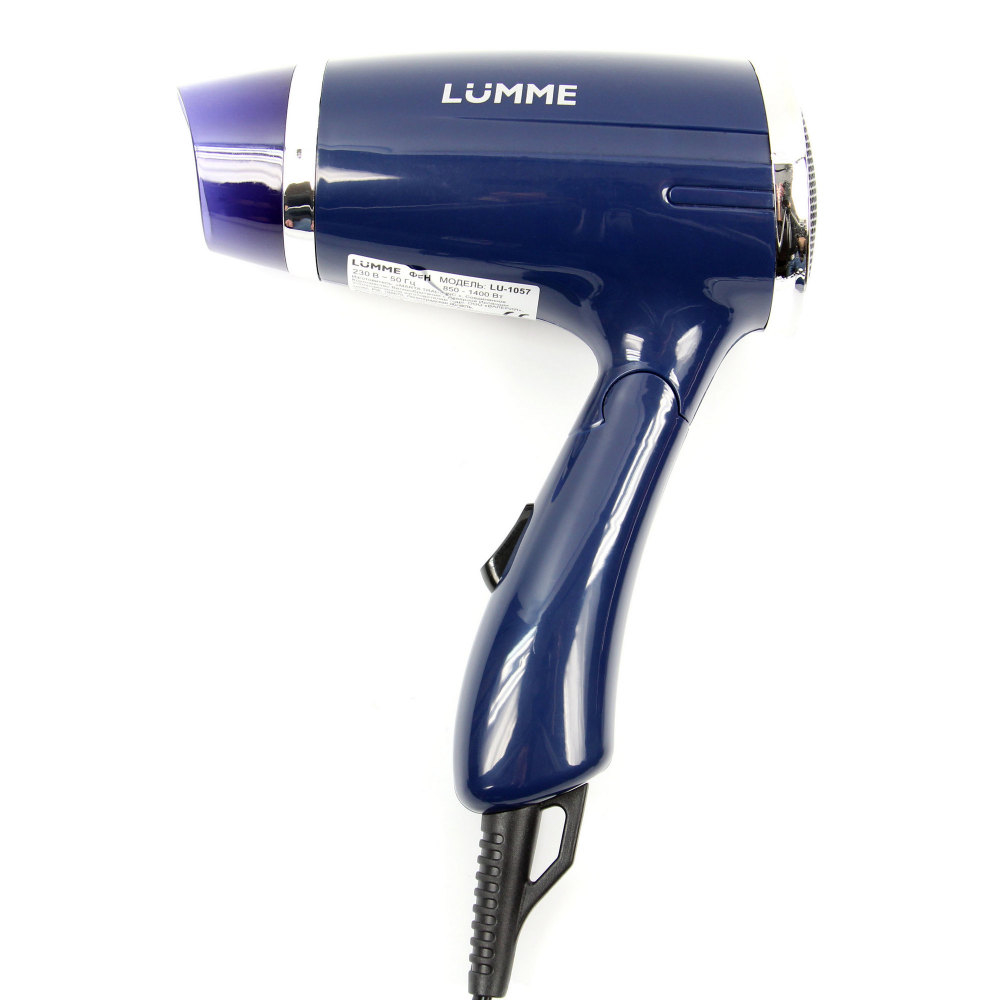 Фен LUMME LU-1057 синий сапфир (1400Вт, 2реж, складн ручка, концентр) (9/уп)