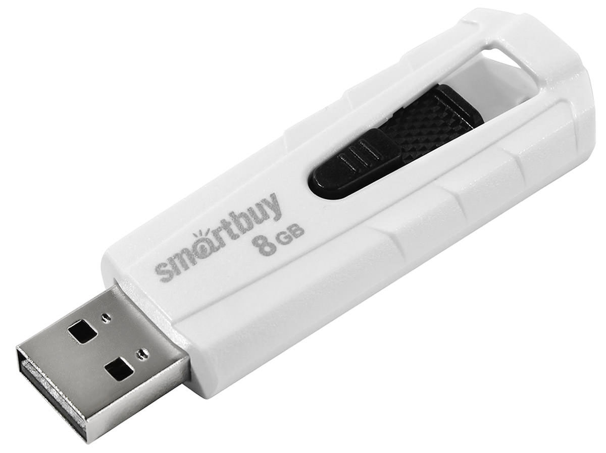 USB2.0 FlashDrives 8Gb Smart Buy  IRON White/Black (SB8GBIR-W)