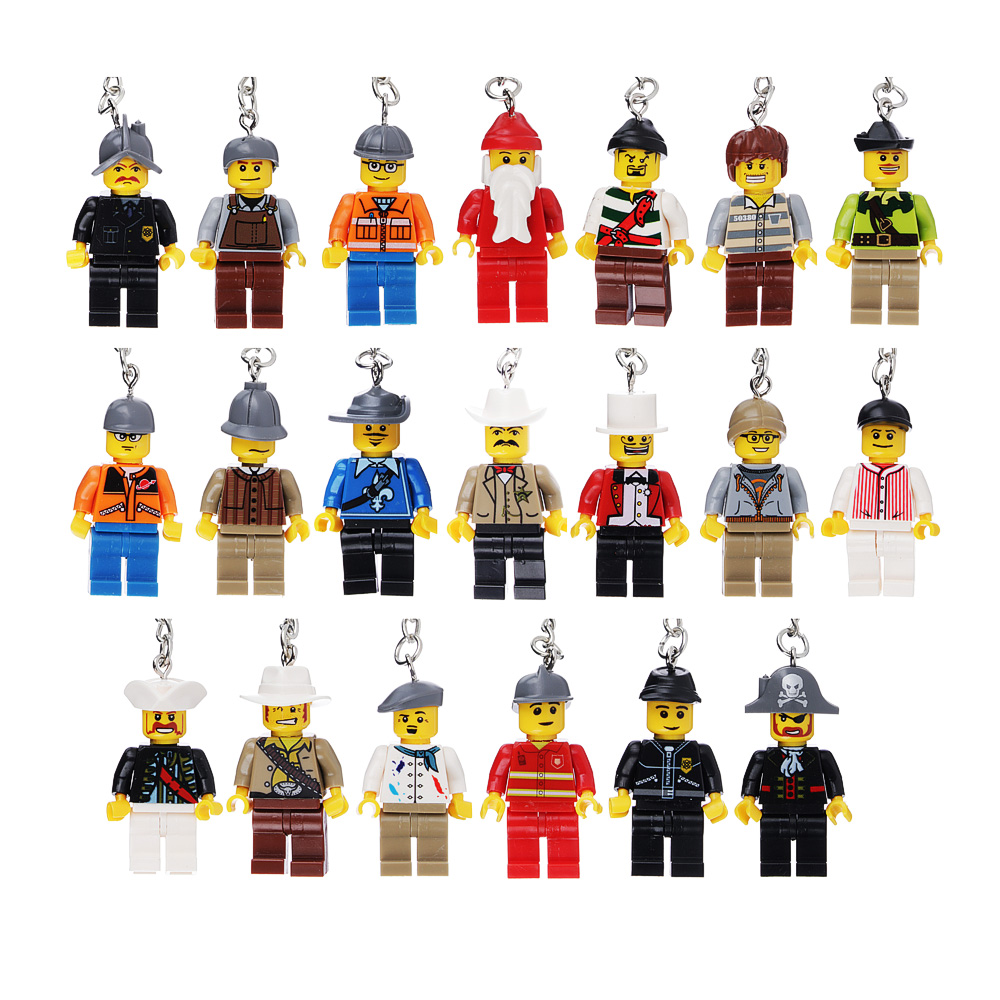 Брелок "Лего" фигурка, пластик, металл, 2,5х10х2см, 20 дизайнов