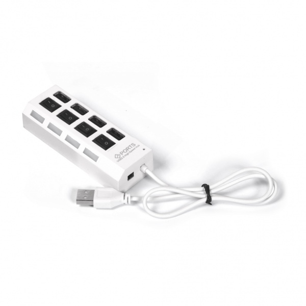USB - Xaб SmartBuy с выключателями, 4 порта, СуперЭконом SBHA-7204-W белый