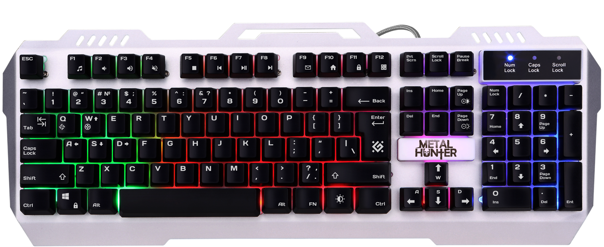 Клавиатура DEFENDER Metal Hunter GK-140L RU,игровая,RGB подсветка,19Anti-Ghost