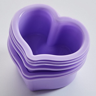 Форма для выпечки кексов AK-6112S/6 набор 6 шт "Сердца влюбленных" фиолетовый 8*4см