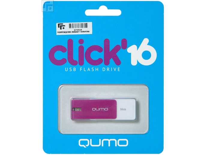 USB2.0 FlashDrives16Gb QUMO Click Violet фиолетовый