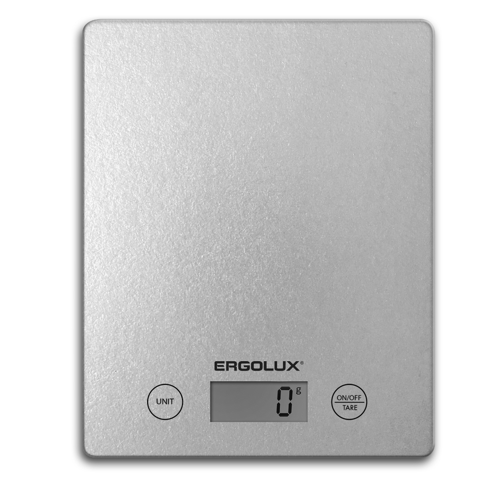 Весы кухонные ERGOLUX ELX-SK02-C03 серые (электронные, 5кг, 195х142мм)
