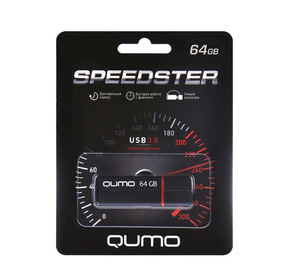 USB3.0 FlashDrives 64Gb QUMO SPEEDSTER 3.0 черный