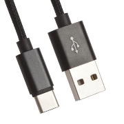 Кабель Type-С - USB 2.0, QUMO 1м, 5В, 2А, 10Вт, PVC оплетка, PVC molded коннектор, черный