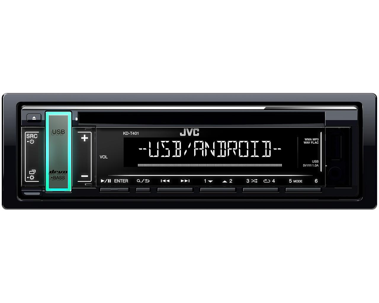 Авто магнитола  JVC KD-T401  (CD/MP3/USB)