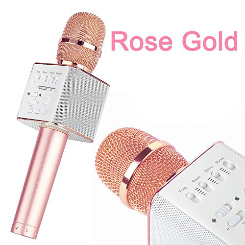 Микрофон OT-ERM05 розовый (Q9) для караоке беспроводной (Bluetooth, динамики, USB)