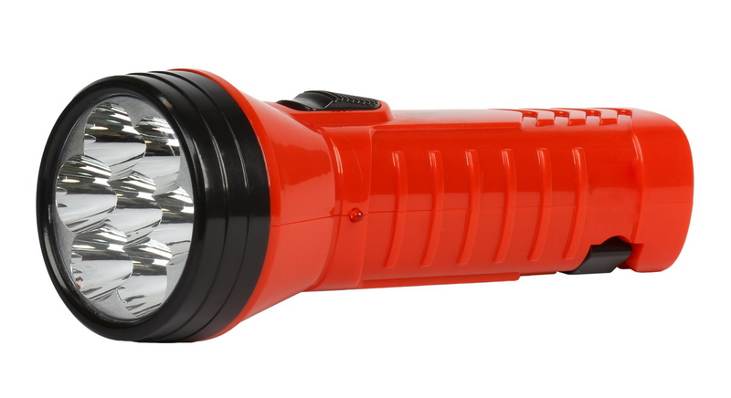 Фонарь Smartbuy Светодиодный Аккумуляторный 7 LED с прямой зарядкой  красный SBF-95-R