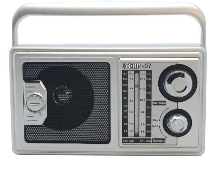 радиопр "ЭФИР - 07" УКВ 64-108МГц, СВ, КВ, бат.2*R20 (не в комплек.)  220В