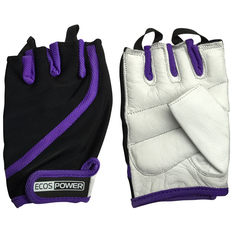 Перчатки для фитнеса ECOS 2311-VM, цвет: фиол+черный+белый, размер: М