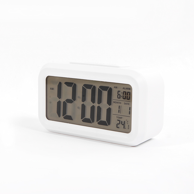 Часы настольные  Сигнал EC-137W белый (электронные, дата, будильник, темпер., подсветка)