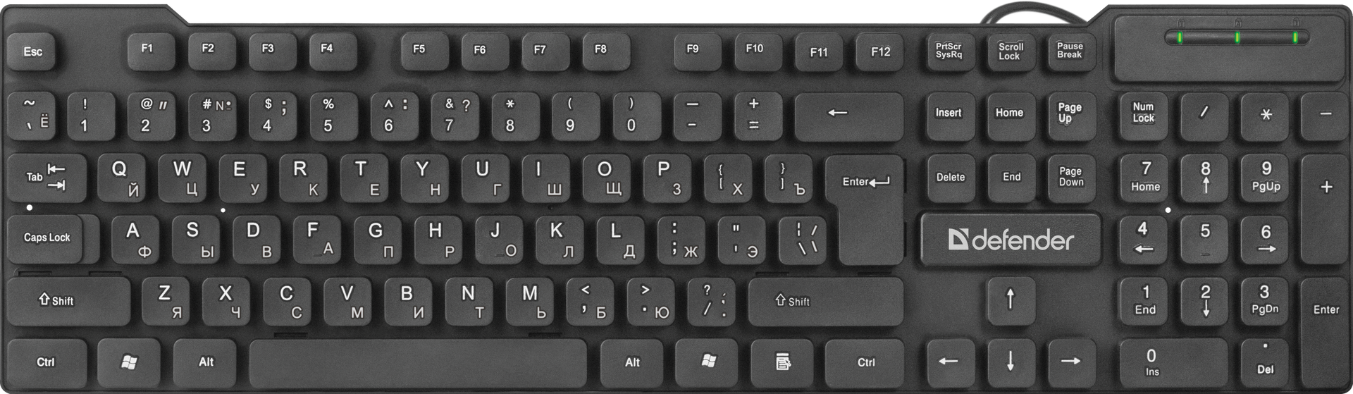 Клавиатура DEFENDER Element HB-190 USB RU(черный) полноразмерная