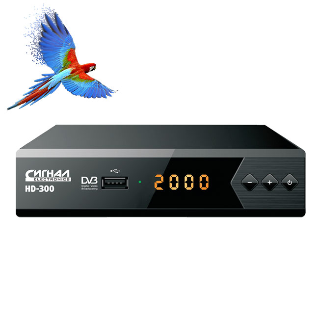 Цифровая TV приставка (DVB-T2) HD Сигнал HD-300 металл, дисплей, Dolby Digital