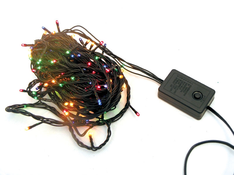 Гирлянда  шнур: черный, светодиодная 100LED LED-8000, дл.3м
