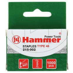 Гвозди для степлера Hammer Flex 215-002  16мм, сечение 1.25мм, T-образные (тип 48), 1000шт.
