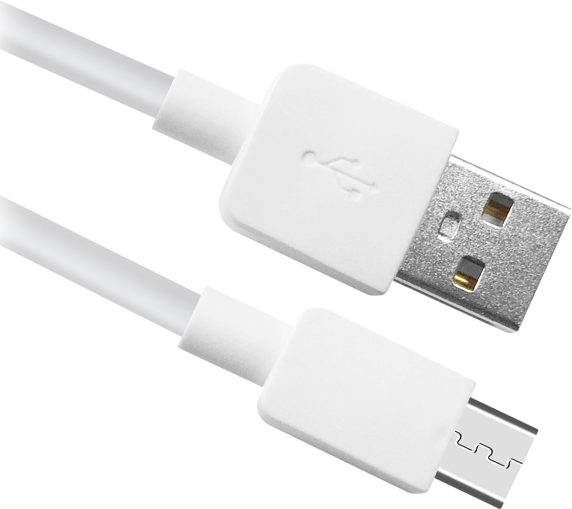 Кабель USB08-01M AM-microBM  белый, 1м пакет DEFENDER