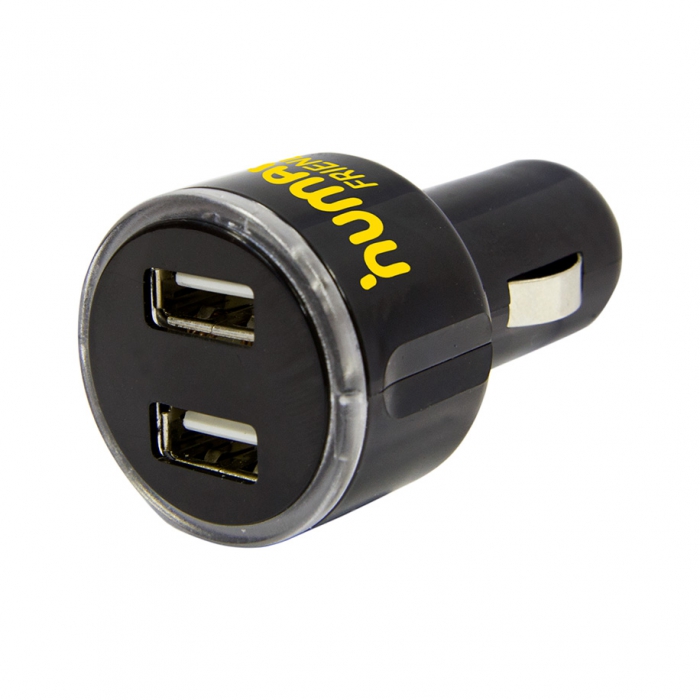 Авто зарядное устр-во Human Friends USB Duplet Black, 2 USB порта, подсветка