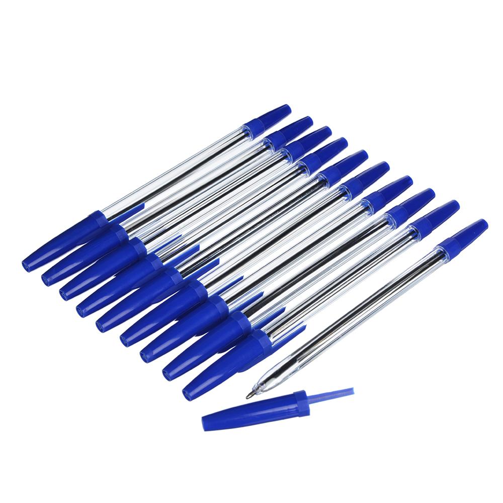 Ручки шариковые набор 10шт, синие, пластик