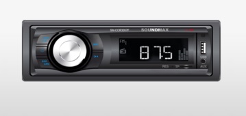 Авто магнитола  Soundmax SM-CCR3057F черный\B (USB/SD, MP3 4*40Вт 18FM синяя подсветка)