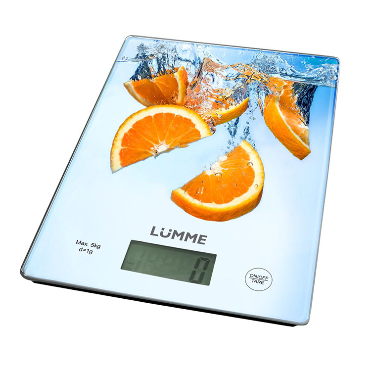 Весы кухонные LUMME LU-1340 апельсиновый фреш (прямоуг, электронные, 5 кг/1г) 12/уп
