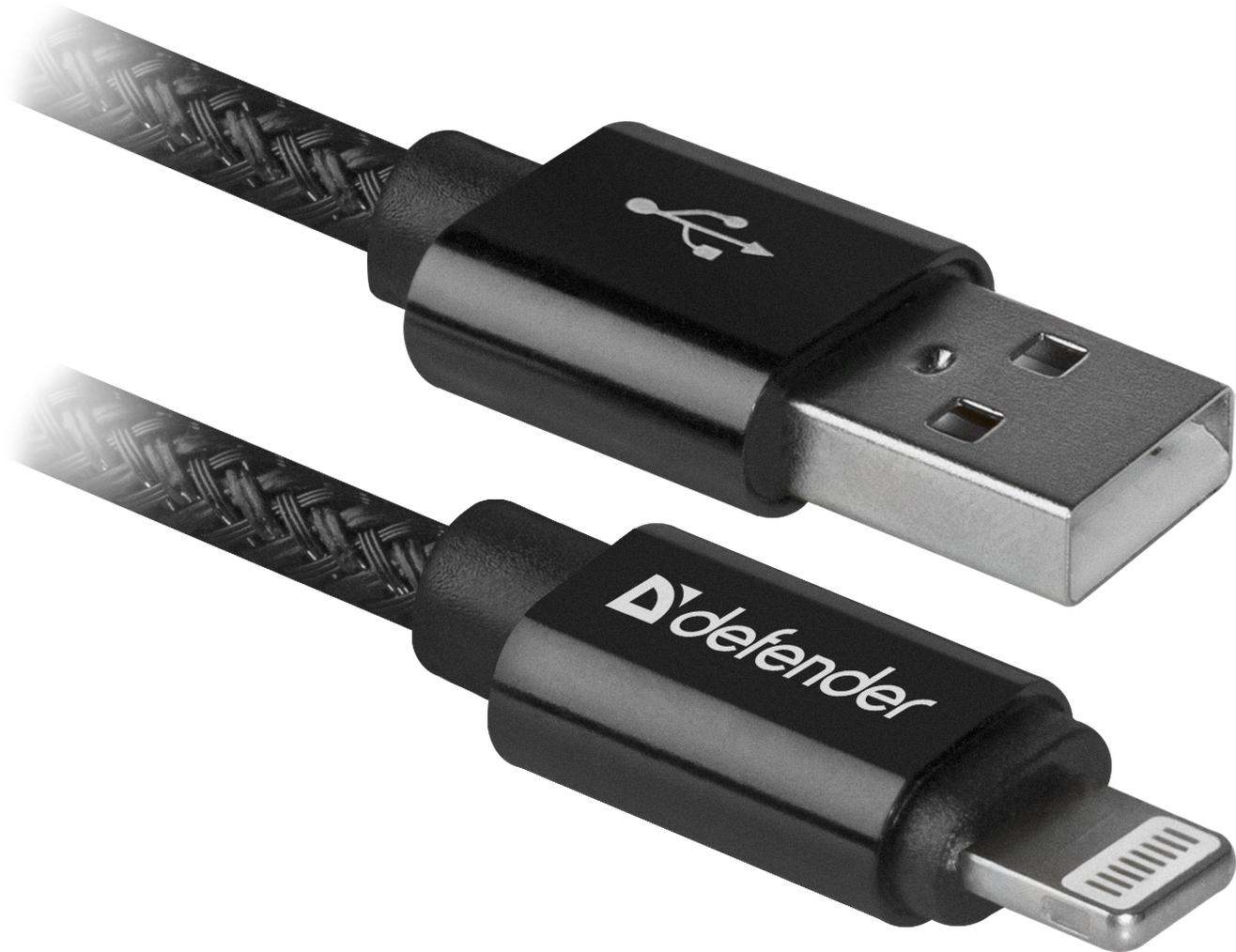 Кабель USB ACH01-03TPRO USB2.0 черный (AM)-Lightning(M), 1м,2,1А DEFENDER