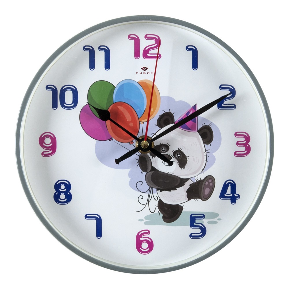 Часы настенные СН 2019 - 103 Панда с шариками круглые (20х20) (10)