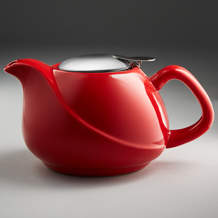 Чайник заварочный Ф19-005R с фильтром, красный, 800мл керамика (24)