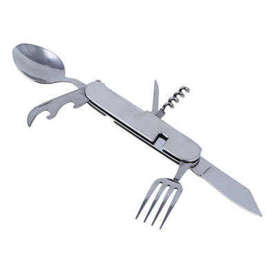 Набор туристический ЕРМАК 7 в 1 (ложка, вилка, нож, открывалка, консервный нож, штопор, скребок)