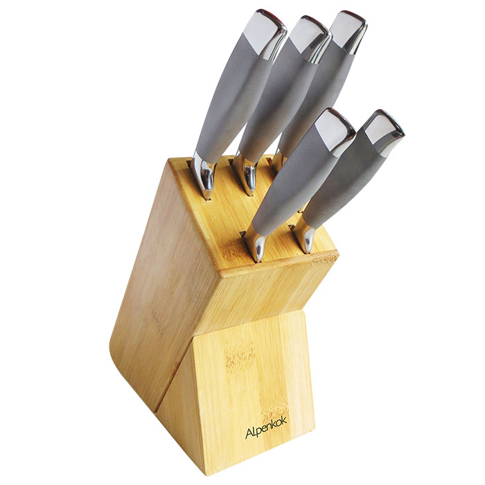 Набор ножей Alpenkok AK-2102 6 пр. на деревянной подставке (нерж.сталь) (6)
