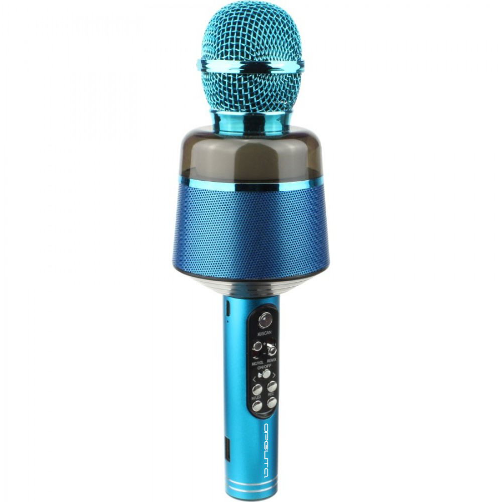 Микрофон OT-ERM10 Синий RGB для караоке беспроводной (Bluetooth, динамики, USB)