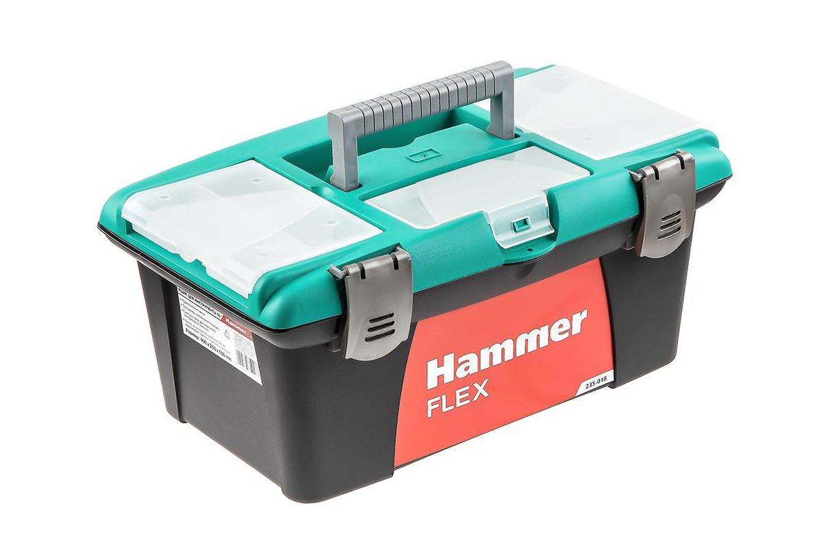 ящик д/инструментов 16" Hammer Flex 235-018  16" с морозостойким замком и органайзером 400*250*180
