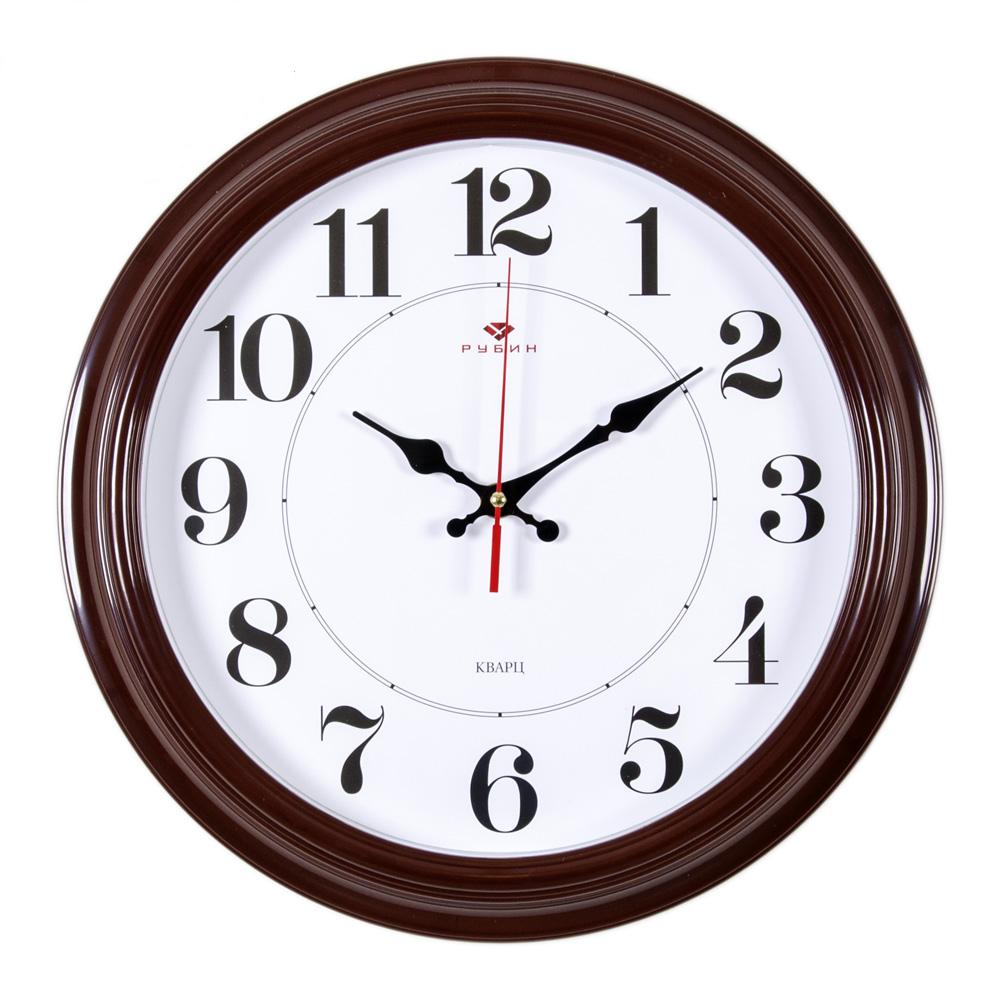 Часы настенные СН 3527 - 135Br коричневые круглые (35x35) (10)