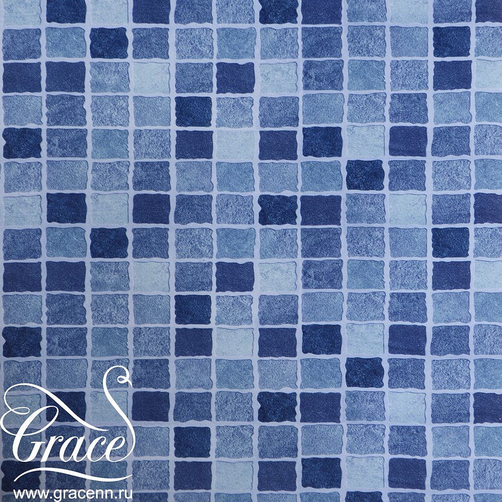 Пленка самоклеющаяся Grace M218-2-45Е мозаика голубая с синим, повышенная плотность, 45см/8м